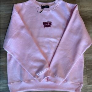 White Fox Pink Sweatshirt size XXS/XS NEW!